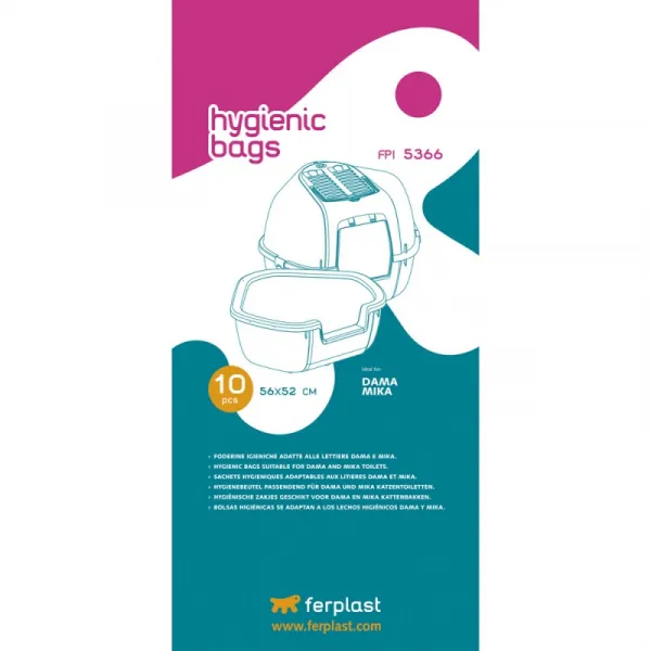 Ferplast Hygienic bags FPI 5366 - Хигиенни торбички за тоалетни Dama и Mika, 10 броя, 56 / 52 см. 1