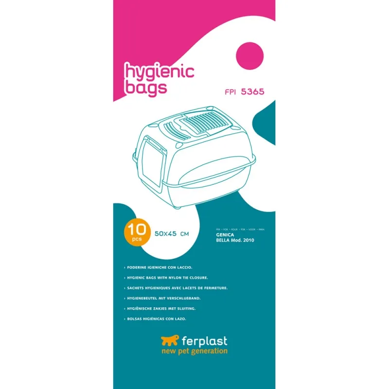 Ferplast Hygienic bags - Хигиенни торбички за котешка тоалетна Genica, Cosmic, Prima и Prima Cabrio,50/45 см, 10 броя 1