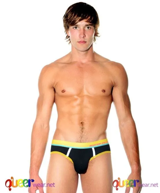 Color Vibe Sports Brief Black and Yellow 2