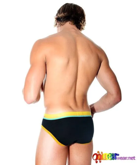Color Vibe Sports Brief Black and Yellow 5