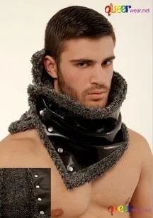 Мъжки шал - яка Fur Button Snood 1