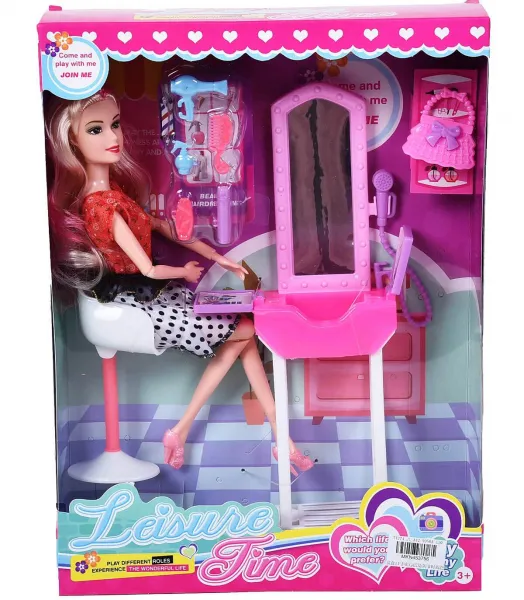 Комплект кукла с фризьорски салон