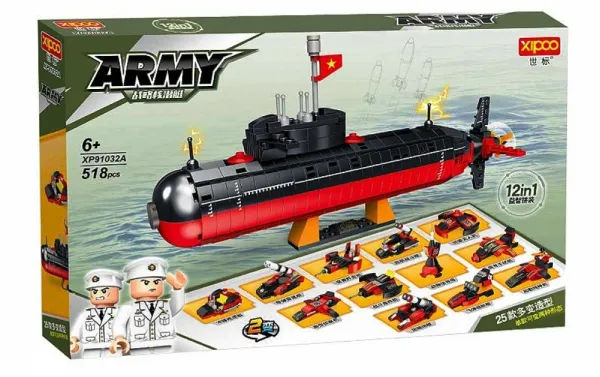 Конструктор подводница 12в1, 518 части