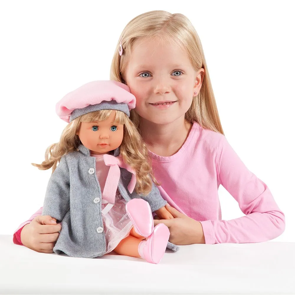 BAYER Пееща и говореща кукла със сиво палто МАРИЯ 4