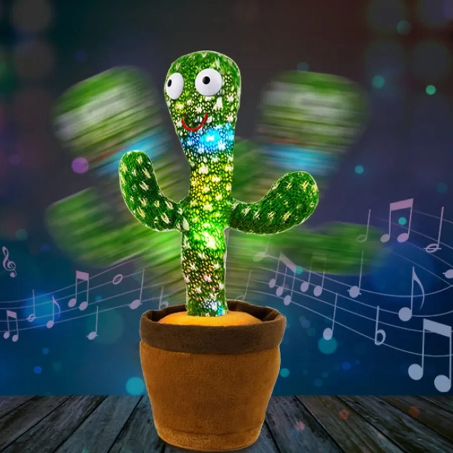 Танцуващ кактус с USB зареждане, пее, свети, записва и говори 2