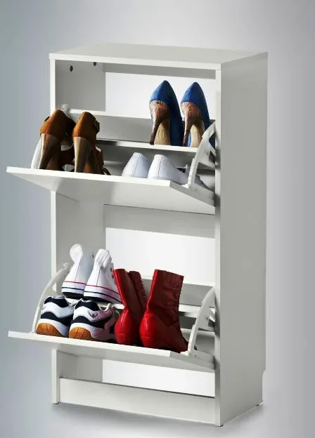 Шкаф за обувки с 2 отделения, 49x93 см, бяло 2