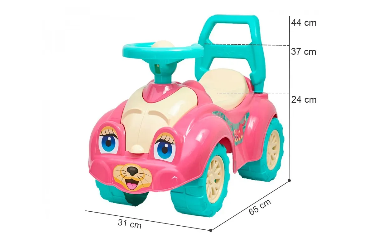 Кола за прохождане с Очички, отваряща се седалка, до 20кг, розова, 65×44×31см, TECHNOK, Украинска 5