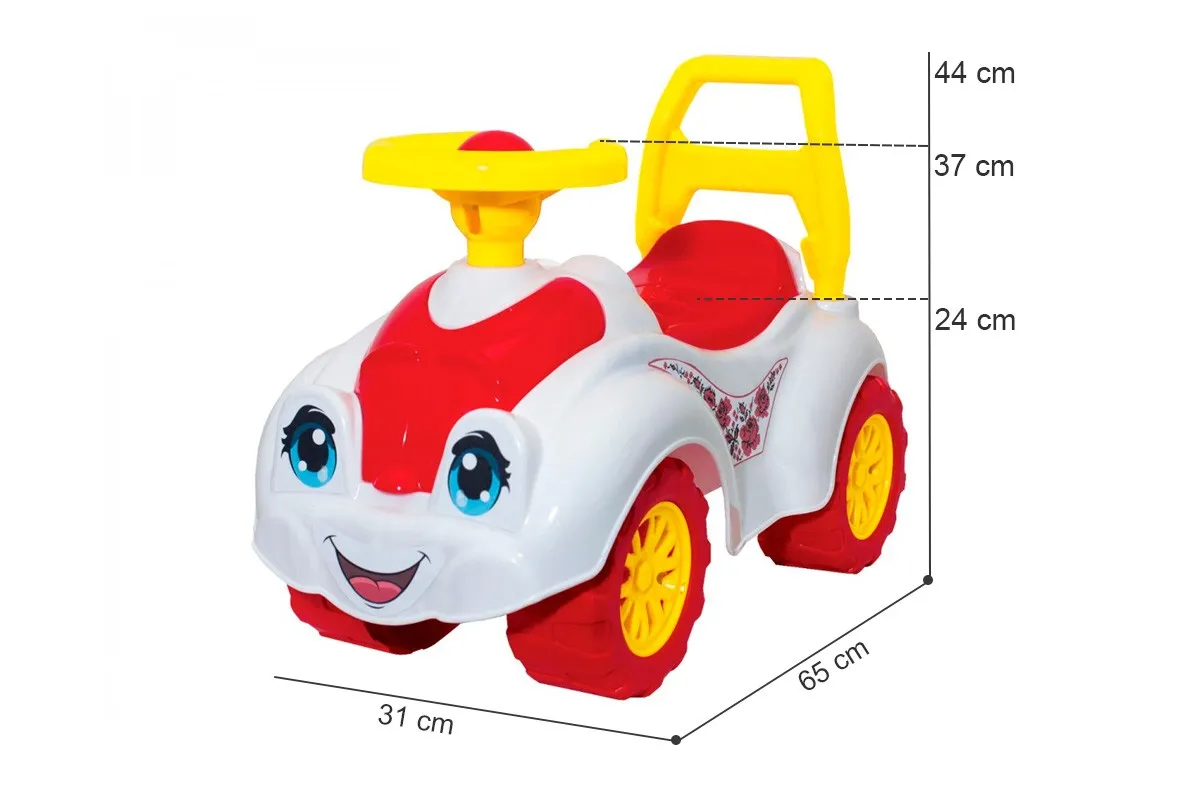 Кола за прохождане с Очички, отваряща се седалка, до 20кг, червена, 65×44×31см, TECHNOK, Украинска 3