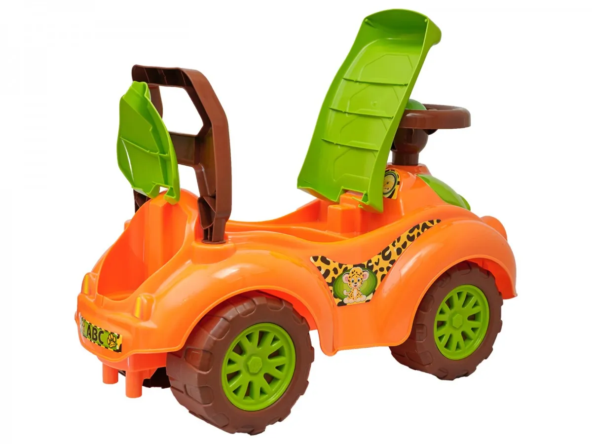 Кола за прохождане с Очички, отварящи се капак и седалка, до 20кг, оранжева, 65×44×31см, TECHNOK, Украинска 2