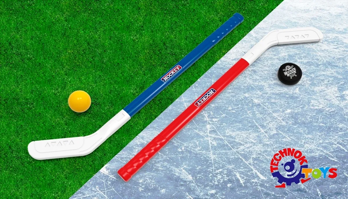 Стик с шайба и топка за хокей на трева или лед 73х14х7см TECHNOK, Украйна 2