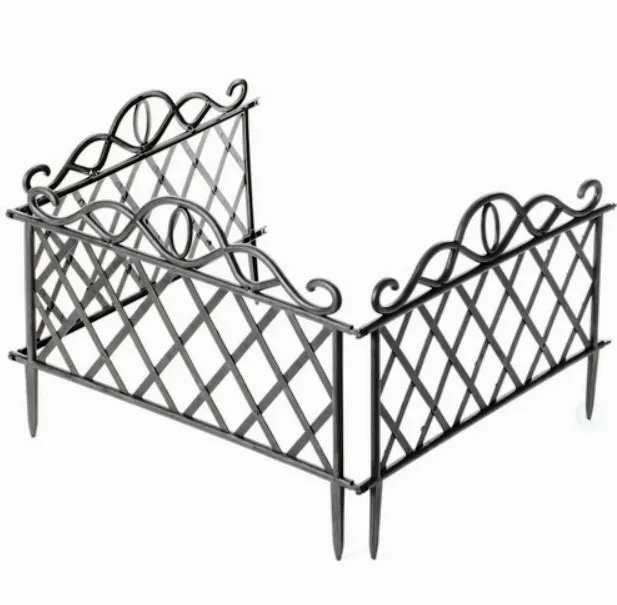 Декоративна ограда, 3 части, 141х36см, черен цвят 6