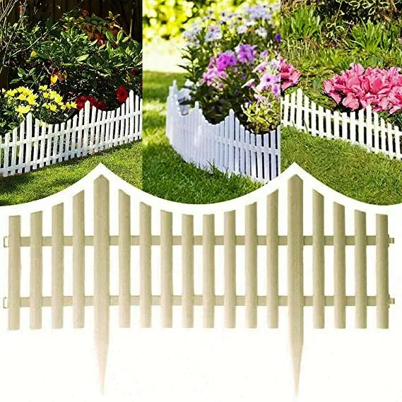 Декоративна ограда, 4 части,  240х32см, бял цвят 5
