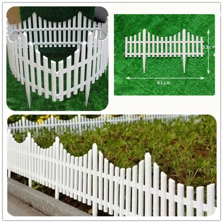 Декоративна ограда, 4 части,  240х32см, бял цвят 6