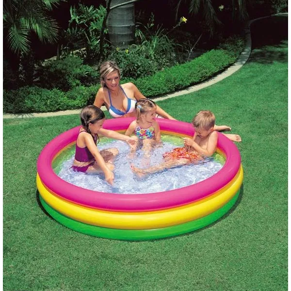 Детски цветен басейн с надуваемо дъно, 5 размера, INTEX 2