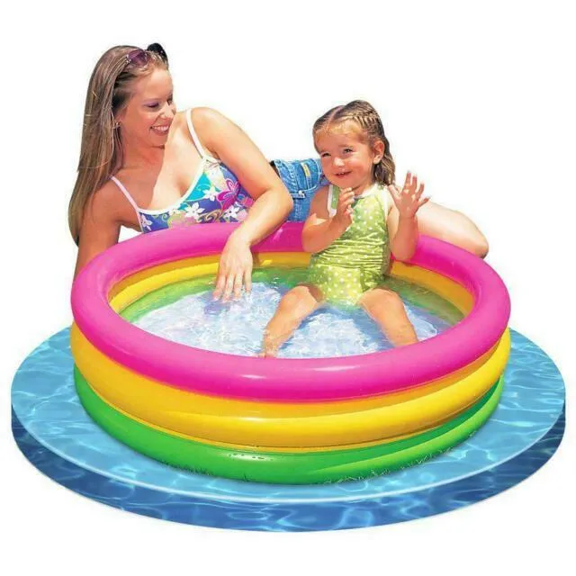 Детски цветен басейн с надуваемо дъно, 5 размера, INTEX 3