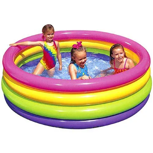 Детски цветен басейн с надуваемо дъно, 5 размера, INTEX 4