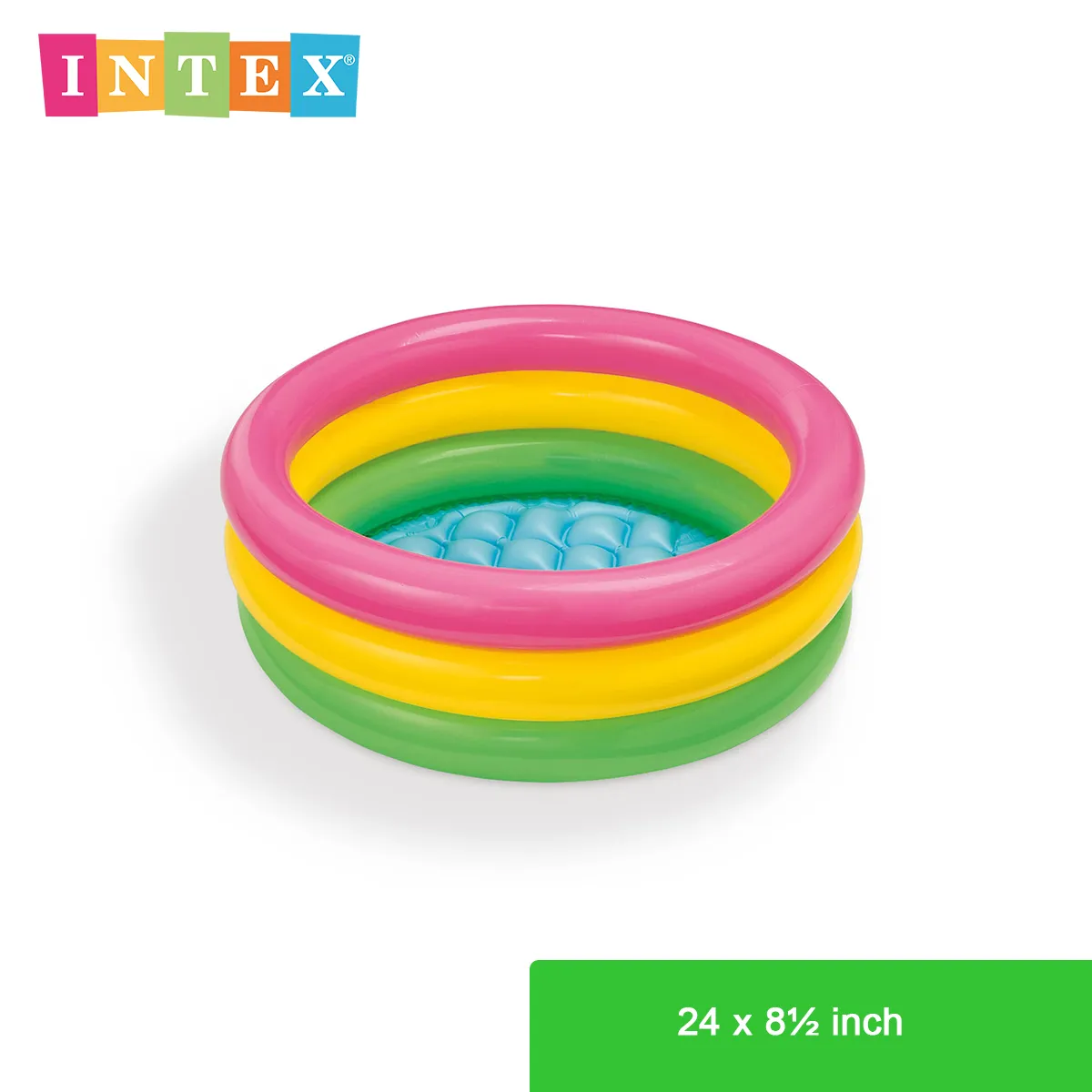 Детски цветен басейн с надуваемо дъно, 5 размера, INTEX 6