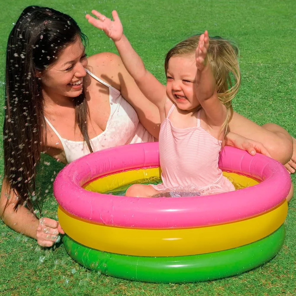 Детски цветен басейн с надуваемо дъно, 5 размера, INTEX 8