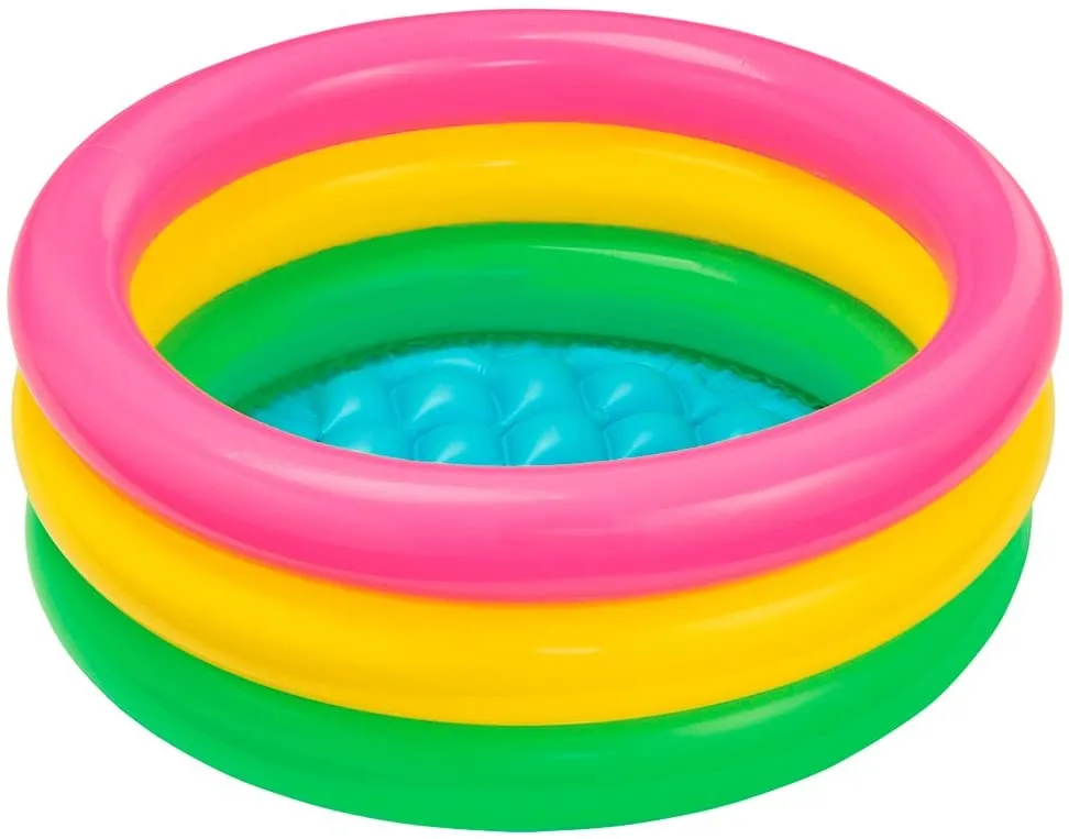 Детски цветен басейн с надуваемо дъно, 5 размера, INTEX 9