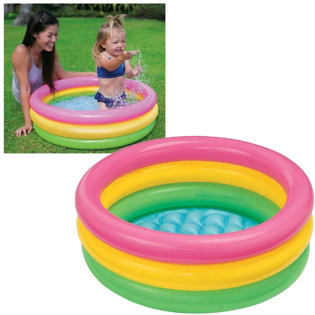 Детски цветен басейн с надуваемо дъно, 5 размера, INTEX 10