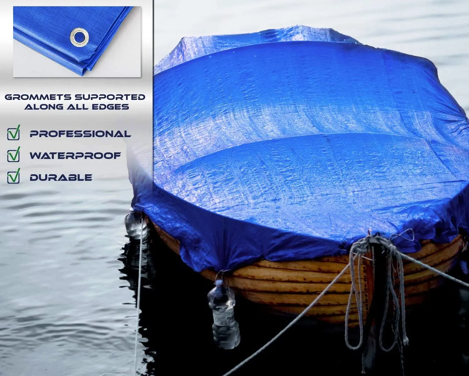 Полиетиленово платнище с UV защита 2/3м 3/4м 3/5м 4/5м 5/8м 8/10м в син цвят, с халки | IGUANA.BG 19