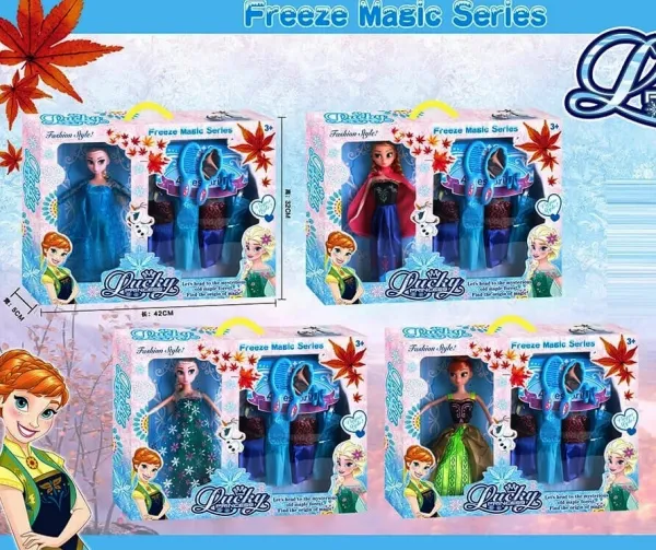Кукла ледено царство с 4 рокли и аксесоари, 2 модела 1