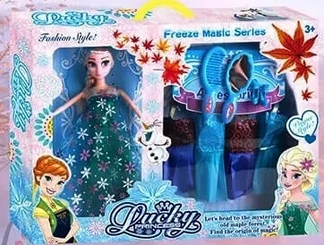Кукла ледено царство с 4 рокли и аксесоари, 2 модела 3