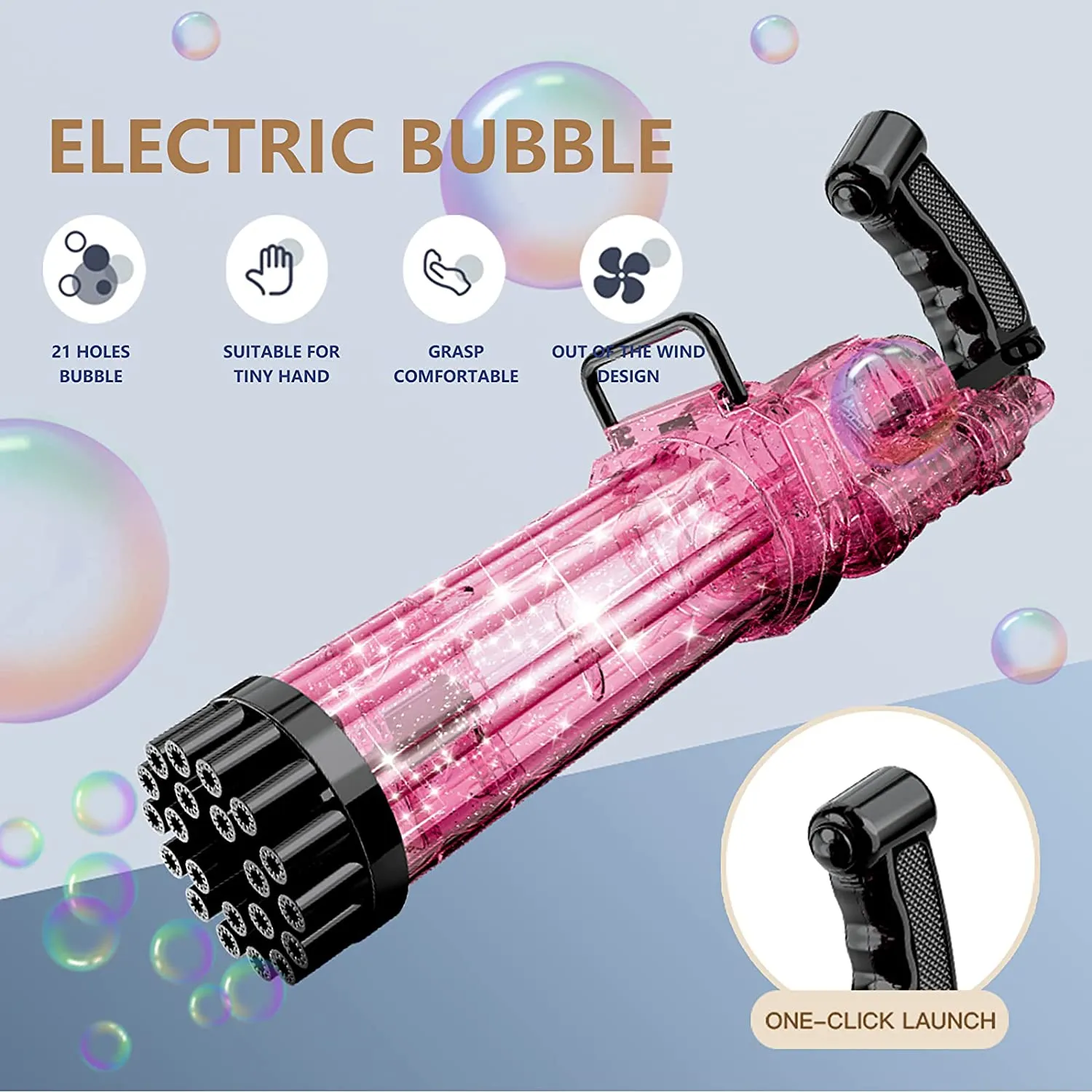 BubbleGun LED Машина за светещи сапунени балони с 21 дула, автомат за сапунени мехури | IGUANA.BG 7