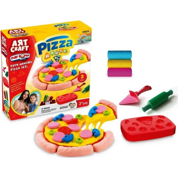 Комплект пластелин за пица с 2бр. инструменти и голяма форма, DEDE