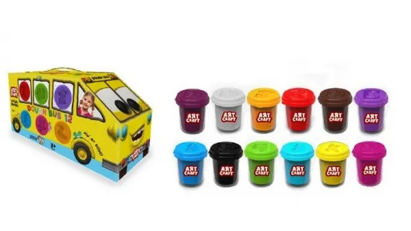 Комплект пластелини в автобус, 12 цвята, DEDE