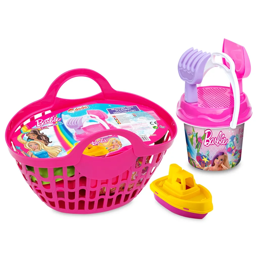 Плажен комплект кошница с аксесоари на Барби / Barbie, 30х19х21см, DEDE  1