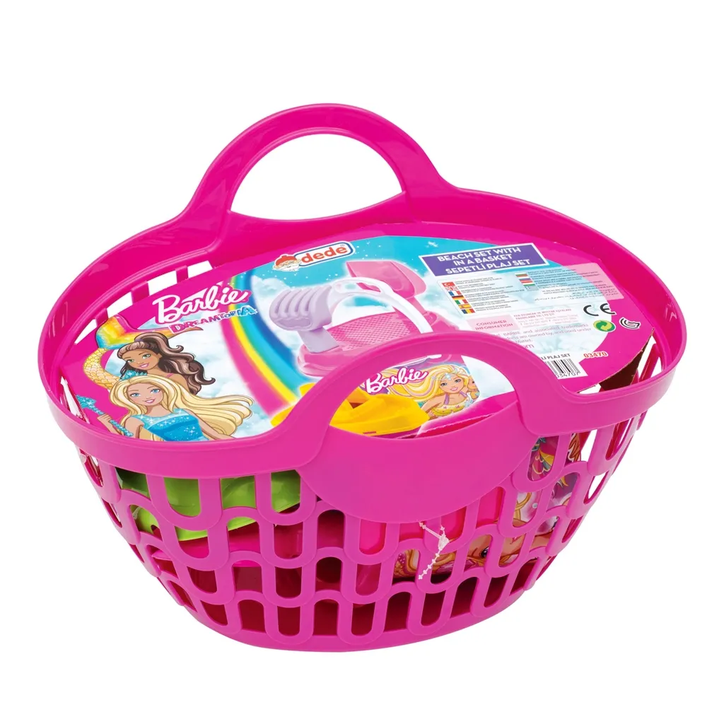 Плажен комплект кошница с аксесоари на Барби / Barbie, 30х19х21см, DEDE  3