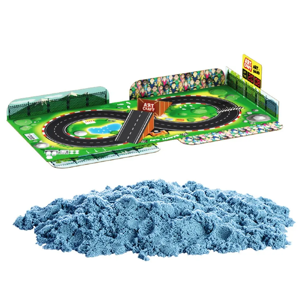 Комплект кинетичен пясък с форми на коли и аксесоари, 43х7х27см, DEDE  2