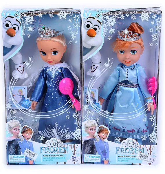 Кукла ледено кралство с корона и снежен човек | 2 вида 1