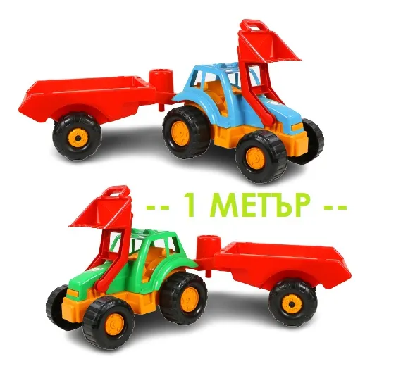 ОГРОМЕН Трактор с ремарке, 100х28х25см, два цвята, ORION, Украйна 1