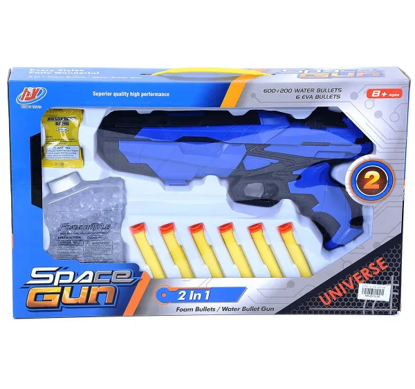 2в1 Пистолет с меки стрели и водни бомби SPACE GUN