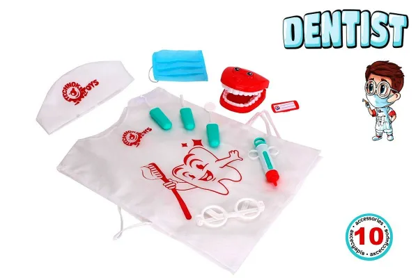 Зъболекарски комплект с манта, шапка и маска, 10 части, TECHNOK, Украйна 1