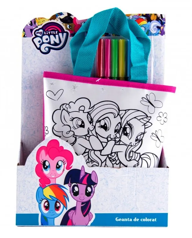 Чанта за оцветяване My Little Pony с 6 измиващи се флумастери Моето малко пони 1