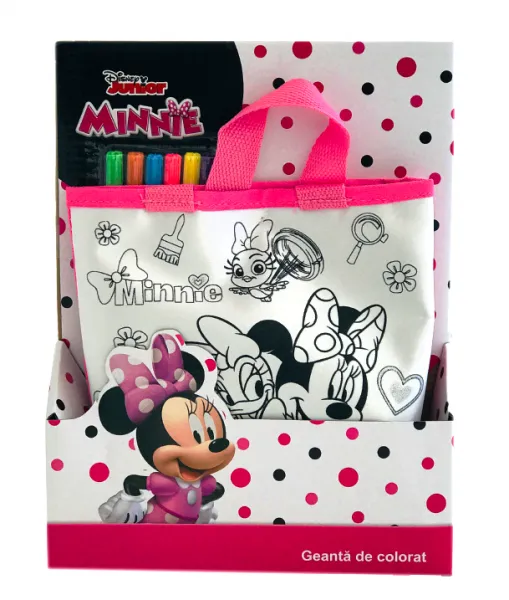 Чанта за оцветяване Minnie Mouse с 6 измиващи се флумастери Мини Маус 1