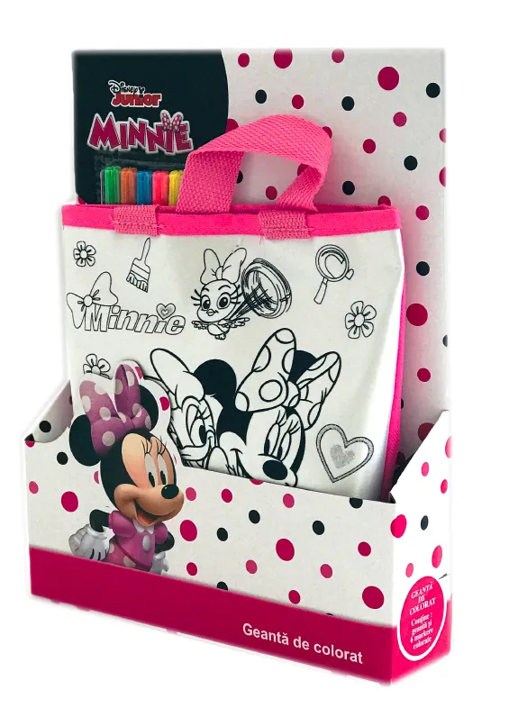 Чанта за оцветяване Minnie Mouse с 6 измиващи се флумастери Мини Маус 3