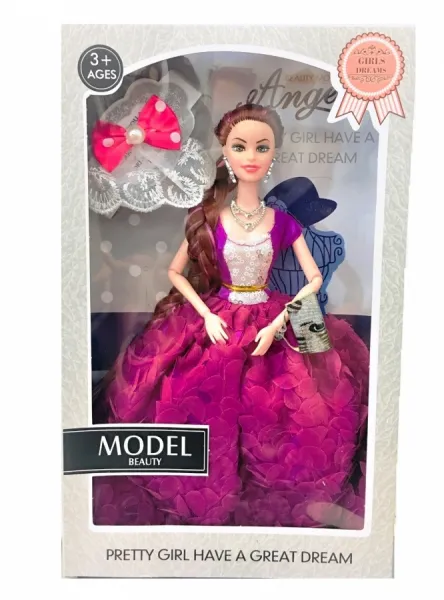 Кукла Модел с красива рокля, три цвята 1