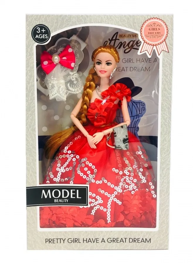 Кукла Модел с красива рокля, три цвята 3