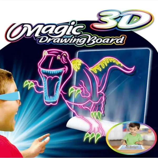 3D Светеща магическа дъска за рисуване Magic Drawing Board, Creative Kids Children Pen 1