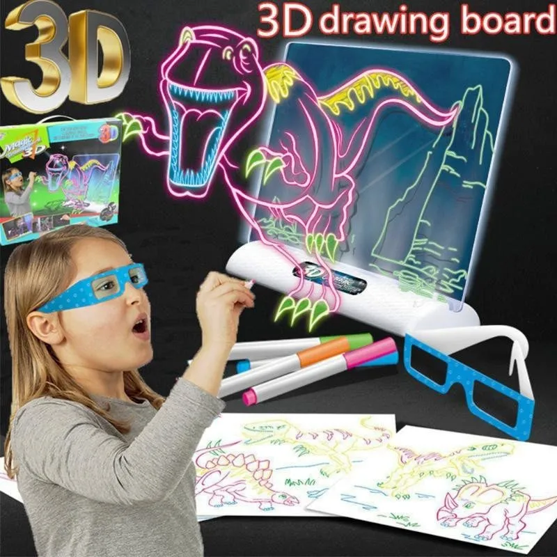 3D Светеща магическа дъска за рисуване Magic Drawing Board, Creative Kids Children Pen 5