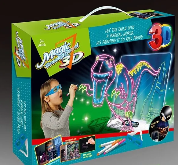 3D Светеща магическа дъска за рисуване Magic Drawing Board, Creative Kids Children Pen 6