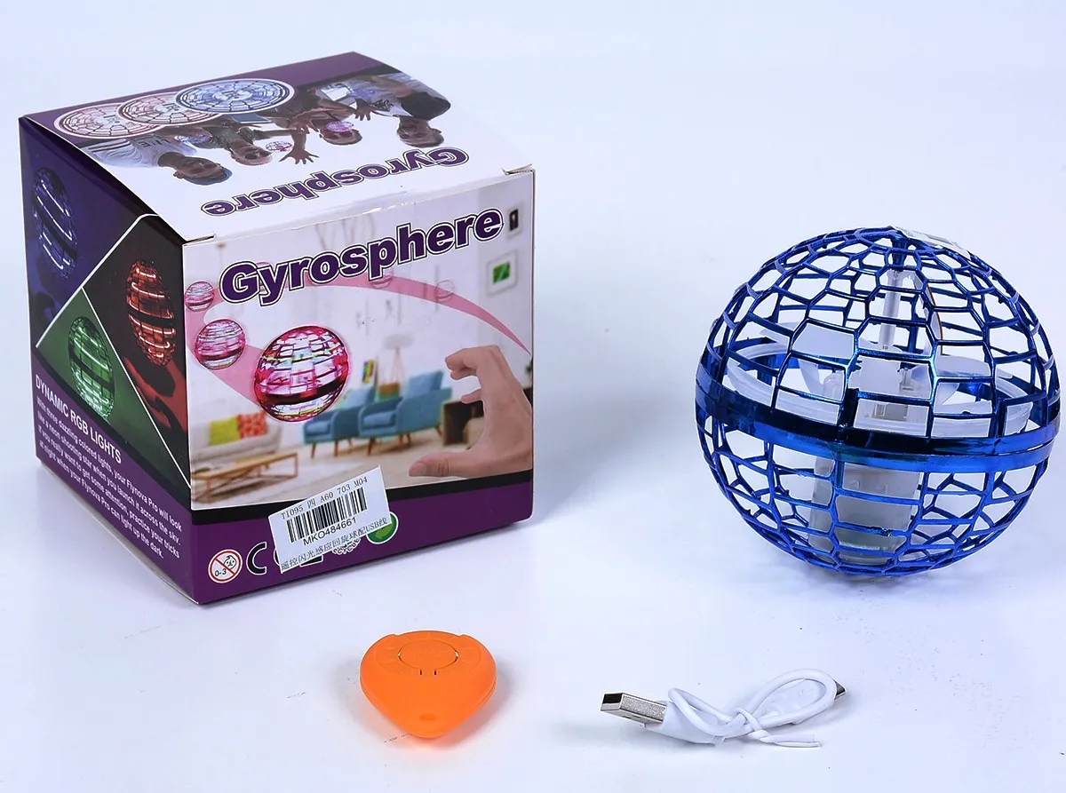 Летяща топка с радиоконтрол с USB кабел за зареждане Flynova Pro Flying Ball Boomerang Spinner Dynamic RGB Lights Double Pass 5