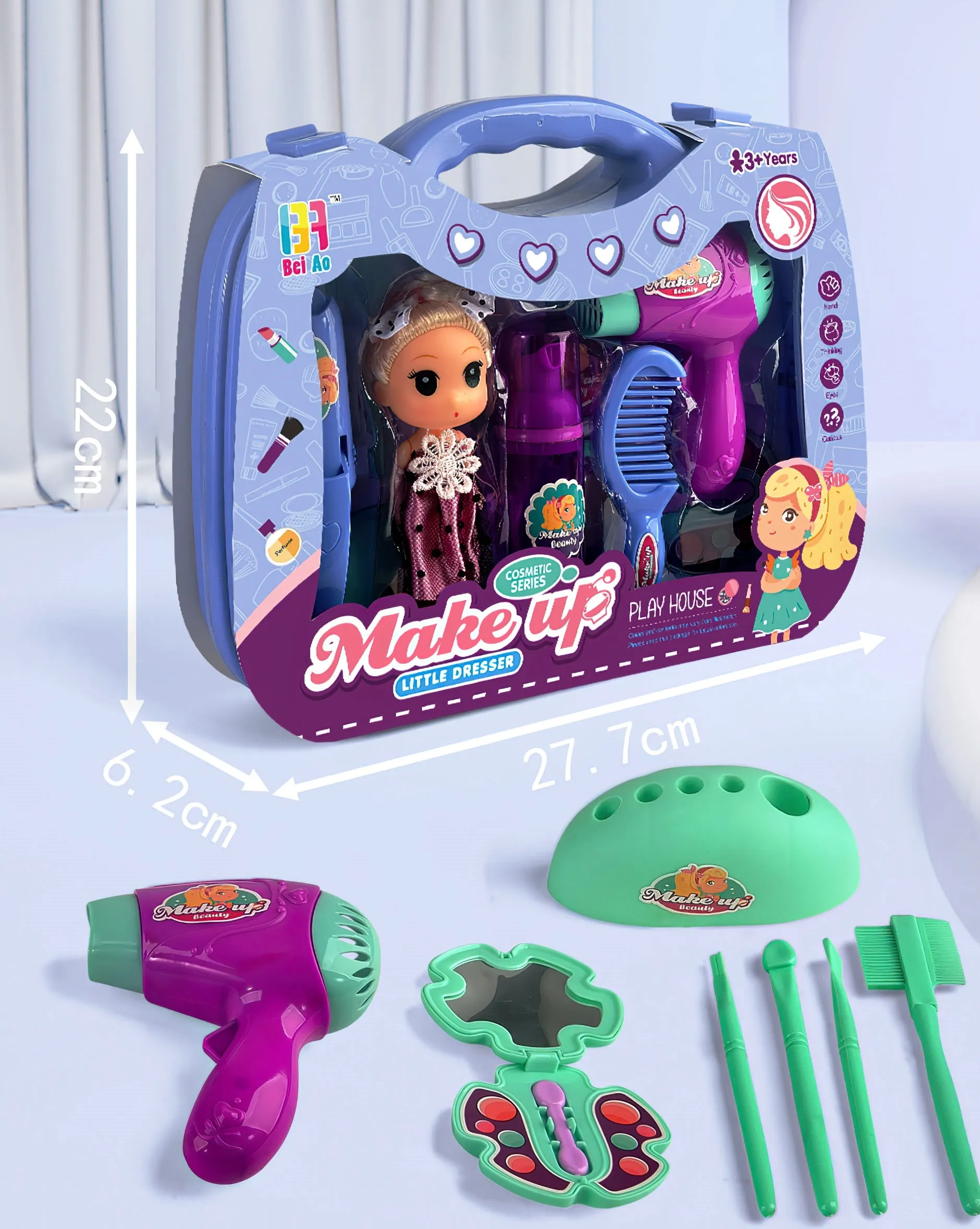 Кукла с фризьорски комплект и аксесоари в куфар 2