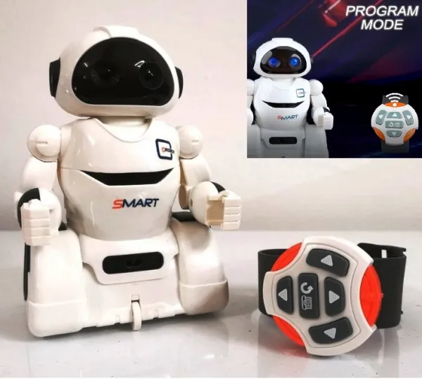 Робот с радиоконтрол в 4 посоки дистанционно - часовник 2в1, Звук и Светлини, SMART ROBOT  1