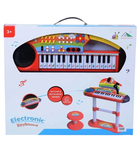 Пиано - Синтезатор на стойка с микрофон и столче, с вградена тонколона, 32 музикални клавиша и 32 функционални бутона 2