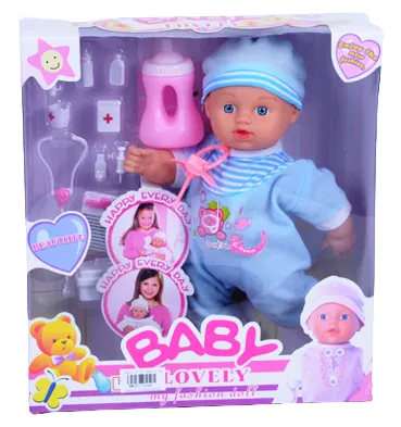 Комплект бебе с дрешки и докторски аксесоари + ЗВУК
